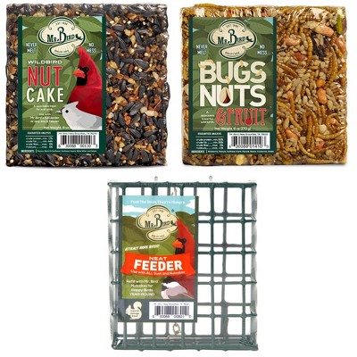 Home & Garden 5.25" Small Cakes & Cage Starter S/3. No Mess Bugs Nuts Fruit Bird Mr Bird  -  Bird And Wildlife Food