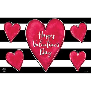 Briarwood Lane Valentine's Doormat 30x18 Indoor Outdoor Striped Heart For Valentine's Doormat - 1 of 4
