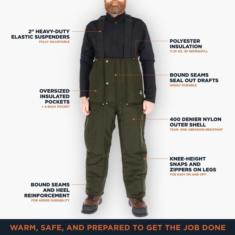 RefrigiWear Men's Iron-Tuff® Low Bib Overalls : Target