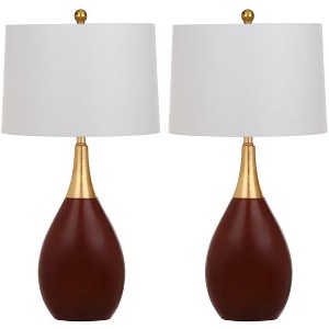 Medallion Table Lamp (Set of 2) - 27.5 Inch Height - LIT4507 - Gold - Safavieh - 1 of 3