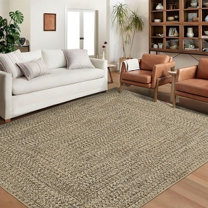 Machine Washable Modern Braided Print Area Rug 10x13 Large Living Room Rug Stain Resistant Carpet Non Slip Low Pile Soft Folding Rug - 1 of 4