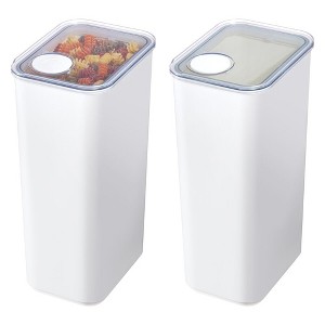 iDesign Extra Large Canister with Removable Pour Cap - Set of 2 - White - 1 of 4