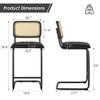 AZL1 Life Concept Dining Sets 2 Set of Cushioned Leather Counter Stools featuring Wicker Backrests for Kitchen Seating, Black, 18.9"*17.7"*39.4" - 3 of 4