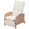 Resenkos Patio Recliner, Outdoor Reclining Chair with Flip-Up Side Table, All-Weather Wicker Metal Frame Chaise with Footrest, Cushions, Beige - 2 of 4
