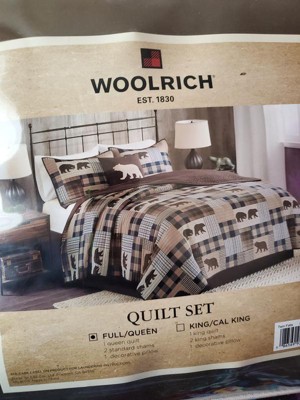 4pc Full/queen T Falls Oversized Reversible Quilt Set Brown/blue - Woolrich  : Target