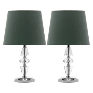 Crescendo Tiered Crystal Lamp Green (Set of 2) - Safavieh , Clear/Green