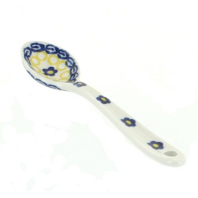 Blue Rose Polish Pottery Saffron Sugar Spoon