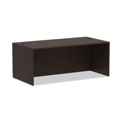 Espresso Brown Laminate Office Desk with Modesty Panel