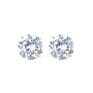 14K Gold Over Sterling Silver and Sterling Silver Genuine Crystal Round Stud Earring - 1 of 4