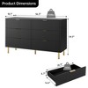 6 Drawer Dresser, Modern 6 Drawer Dresser for Bedroom with Gold Handle and Large Drawer, Wood Double Chest of Drawers and Storage Organizer - 2 of 4