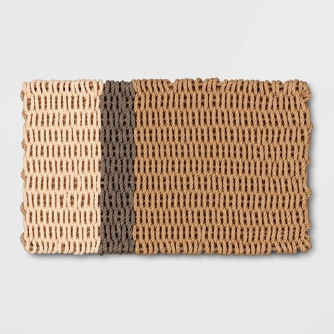 1'6" x 2'6" Poly Rope Stripe Outdoor Door Mat Neutral - Threshold™ designed with Studio McGee - image 1 of 4
