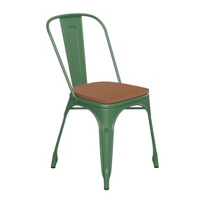 Flash Furniture Perry Commercial Grade Metal Indoor-Outdoor Stackable Chair with All-Weather Polystyrene Seat - 1 of 4