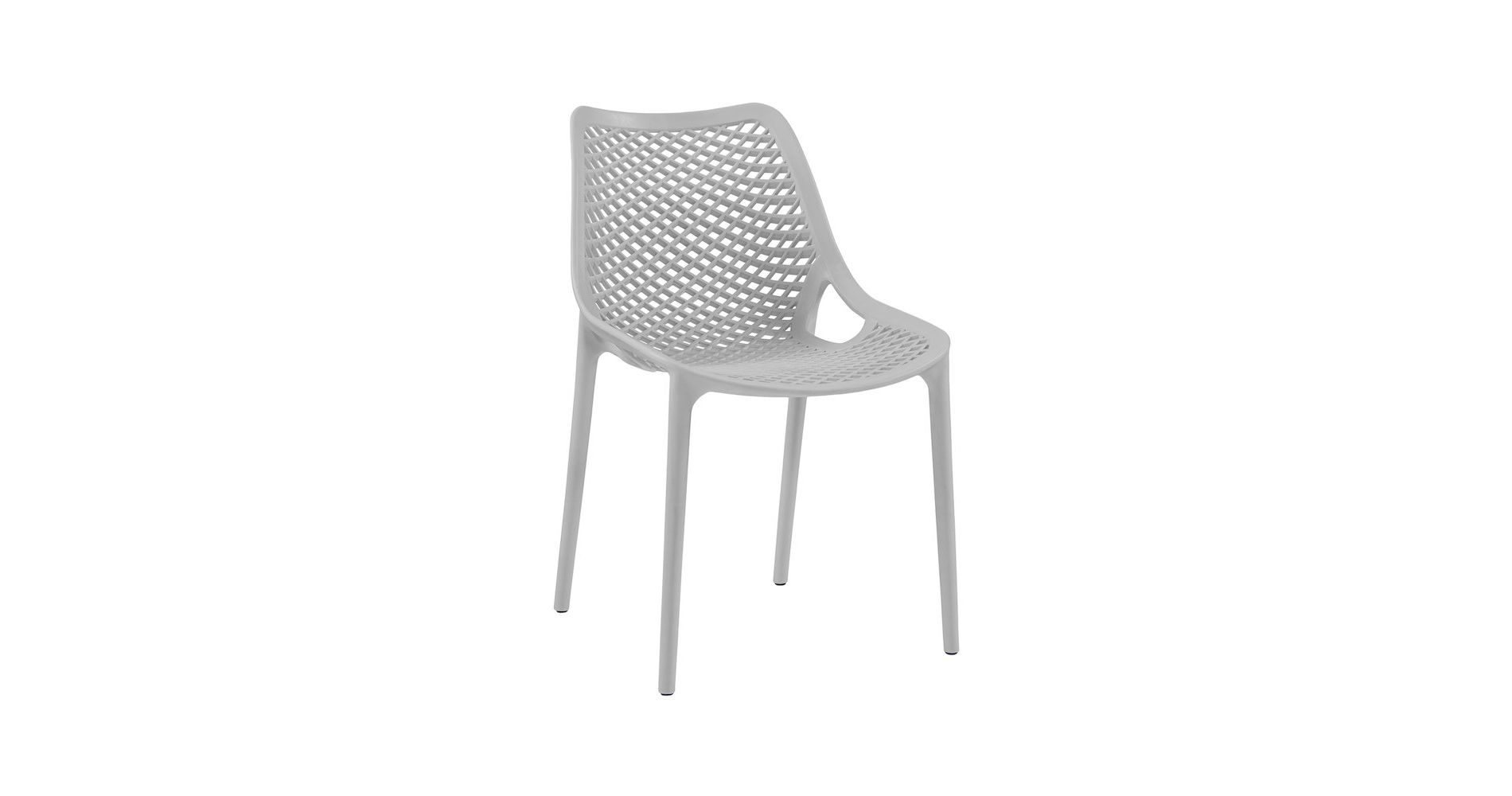Meridian Furniture,Mykonos Grey Outdoor Patio Dining Chair, Set of 4