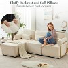 DYHome 92" L-Shaped 3 Seater Modular Sectional Sofa with Ottoman, Sturdy Metal Frame & Cloud Couch Design ¨C No Assembly Required - 3 of 4