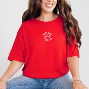 S.W.Smiley Merry Mama Outline - Women's Garment Dyed Graphic T-Shirt - 1 of 4