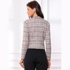 INSPIRE CHIC Women's Tweed Stand Collar Business Open Front Cropped Jacket - 3 of 4