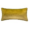 12"x24" Oversized Watercolor Peacock Feather Print Faux Linen Front with Velvet Back and Welt Lumbar Throw Pillow Beige - Edie@Home - 2 of 4