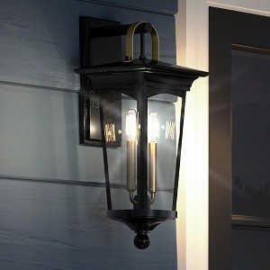Urban Ambiance Luxury Cosmopolitan Outdoor Wall Light,  22"H x 9"W,  Midnight Black Finish, UHP1263 - 1 of 4
