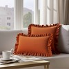 REGALWOVEN Scalloped Trim Outdoor Throw Pillow Covers for Sofa Living Room Home Decor 1 Pc - 2 of 4