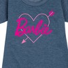 - Barbie - Arrow Heart Logo Graphic Short Sleeve Fleece Dress - 2 of 4