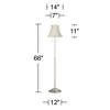 360 Lighting Abba Modern Floor Lamp Standing 66" Tall Brushed Nickel Silver Imperial Creme Fabric Bell Shade for Living Room Bedroom Office House Home - 3 of 3