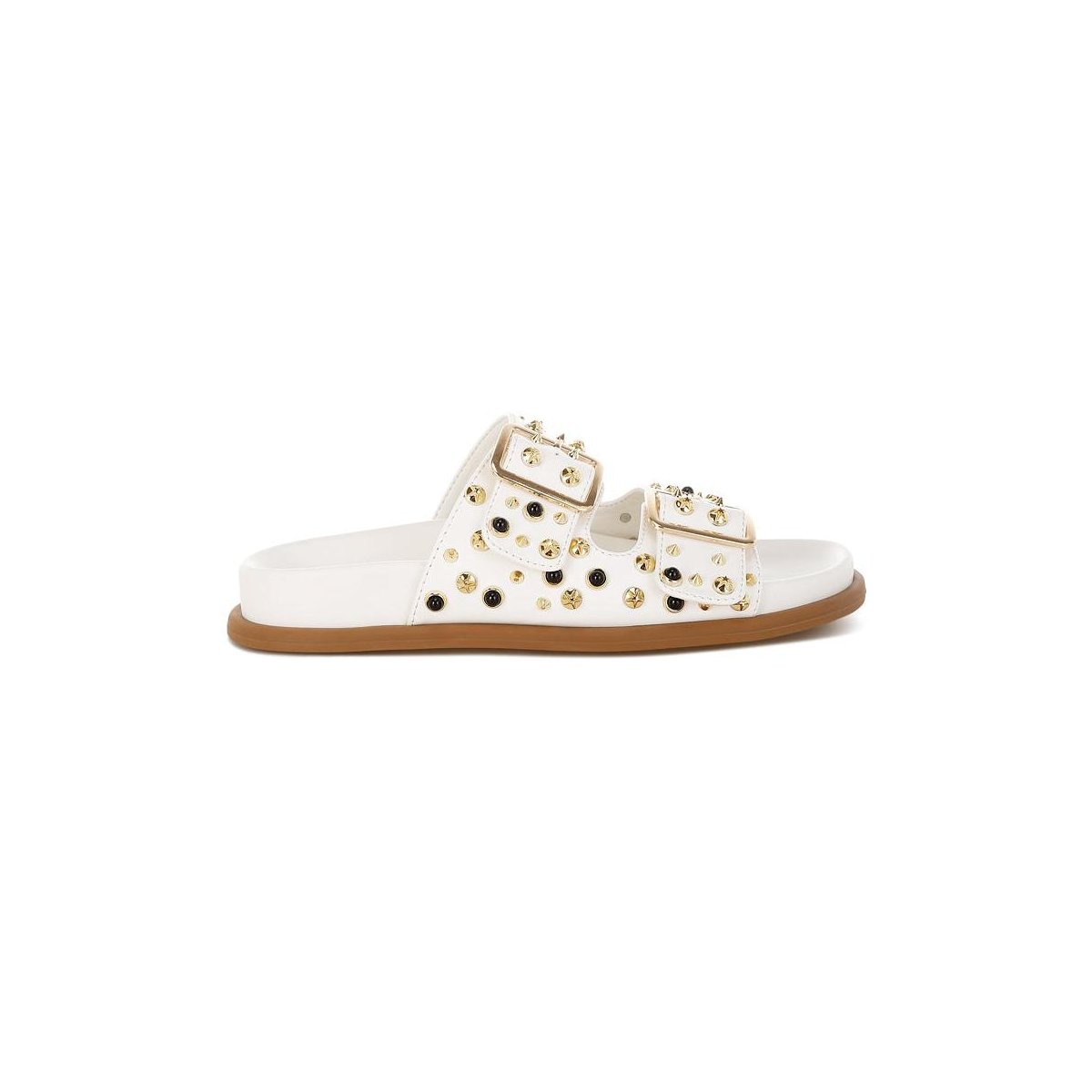 Обувь London Rag Womens Jayata Metallic Stud Embellished Sliders 7 — фото 2