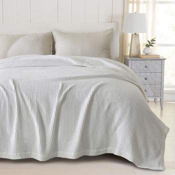 Great Bay Home Cotton Super Soft All-Season Waffle Weave Knit Blanket
