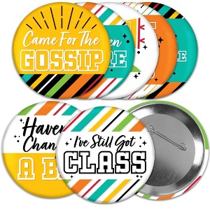 Big Dot of Happiness Still Got Class - 3 inch High School Reunion Party Badge - Pinback Buttons - Set of 8 - 1 of 4