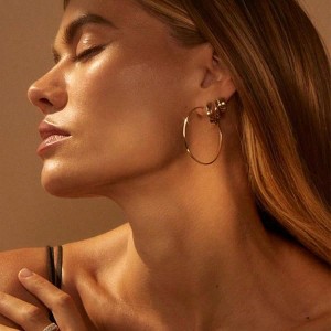 12 pairs gold hoop earrings, hypoallergenic, 40mm/50mm for women. - 1 of 4