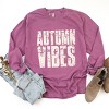 Autumn Vibes Block Distressed - Women's Garment Dyed Long Sleeve Graphic T-Shirt - 2 of 4