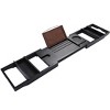 Unique Bargains Bathroom Adjustable Bamboo Bathtub Tray Bath Caddy with Extendable Side Tray 40.2" x 8.9" x 1.6" Black 1 Pc - 3 of 3