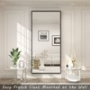 Apmir H Rectangular High-Strength Tempered Glass and Aluminum Alloy Framed French Cleat Mounted Wall Decor Bathroom Vanity Mirror in Matte Black - 4 of 4