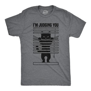 Mens Im Judging You Funny T Shirts Sarcastic Kitten Graphic Tee For Men - Crazy Dog Men's T Shirt - 1 of 4