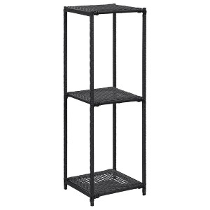 vidaXL Storage Shelf Black Poly Rattan Compact Storage Shelf - 35.4" - 1 of 4
