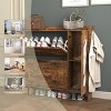 Gulches Rustic Brown Shoe Storage Cabinet 2 Flip Drawers Mirror Door Metal Legs Anti Tipping Narrow Organizer For Entryway Hallway Living Room - 4 of 4