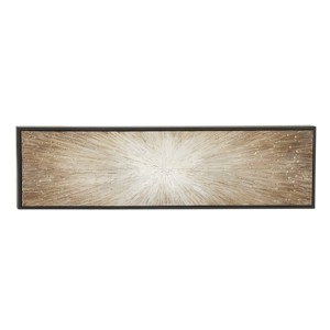 Canvas Starburst Handmade Radial Framed Wall Art with Black Frame Brown - Olivia & May: Modern Glam Decor, Abstract Painting - 1 of 4