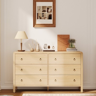 Dresser for Bedroom Rattan Chest of Dressers Tall Dresser for Closet with Drawers Boho Night Stand Large