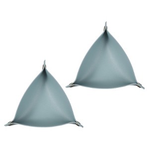 Unique Bargains PU Leather Anti-Slip Triangle Key Jewelry Valet Tray 6.7" x 6.7" 2 Pcs Sky Blue - 1 of 4
