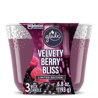 Glade 3 Wick Candle - Velvety Berry Bliss - 6.8oz