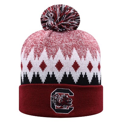 NCAA South Carolina Gamecocks Men's Jagged Knit Cuffed Beanie with Pom