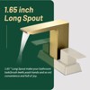 Cobbe Two-Handle 4-Inch Bathroom Sink Centerset Faucet with Waterfall Spout, Pop-Up Drain and Supply Hoses Brushed Gold - 3 of 4