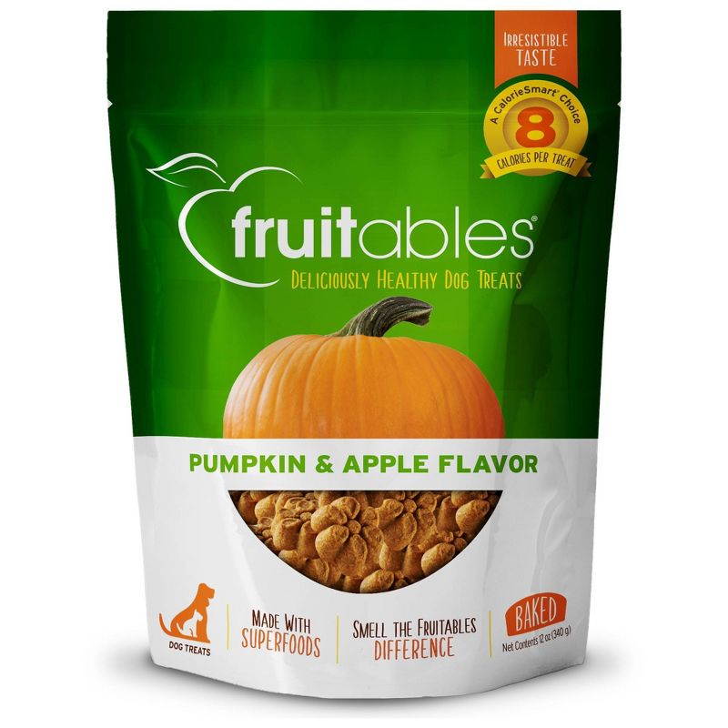 Fruitables Baked Pumpkin &#38; Apple Flavor Healthy Low Calorie Dog Treats - 12oz, 1 of 5