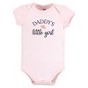 Hudson Baby Infant Girl Cotton Bodysuit and Pant Set, Girl Daddy Pink Navy - 4 of 4
