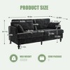 CAVINAS Chenille Sofa Bed with LED light and USB Charging Port,Upholstered Loveseat Sofa with Storage Bag for Living Room,Bedroom - 3 of 4
