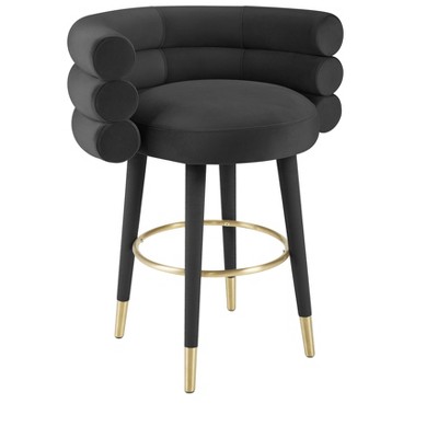 TOV Furniture Betty Velvet Stool Black