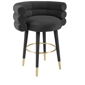 TOV Furniture Betty Velvet Stool Black - 1 of 4