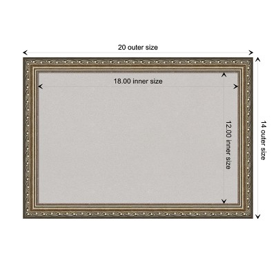 Parisian Silver Ornate Wood Framed Grey Corkboard