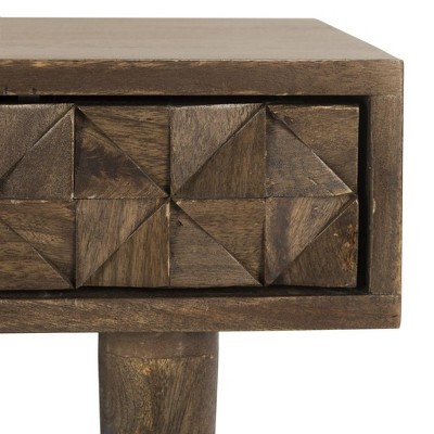 Transitional Walnut Wood Home Office Desk with Drawer