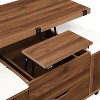 Kumasinova Multi-Functional Lift-Top Coffee Table with Hidden Storage,Side Table with 4 Stools,End Table with Casters,Center Table for Living Room - 4 of 4