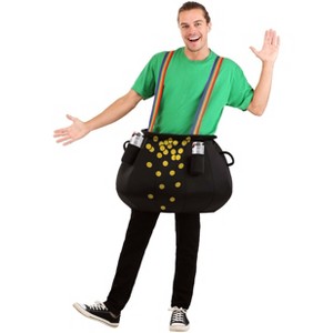 HalloweenCostumes.com One Size Fits Most   Pot of Gold Adult Costume, Black/Brown - 1 of 3